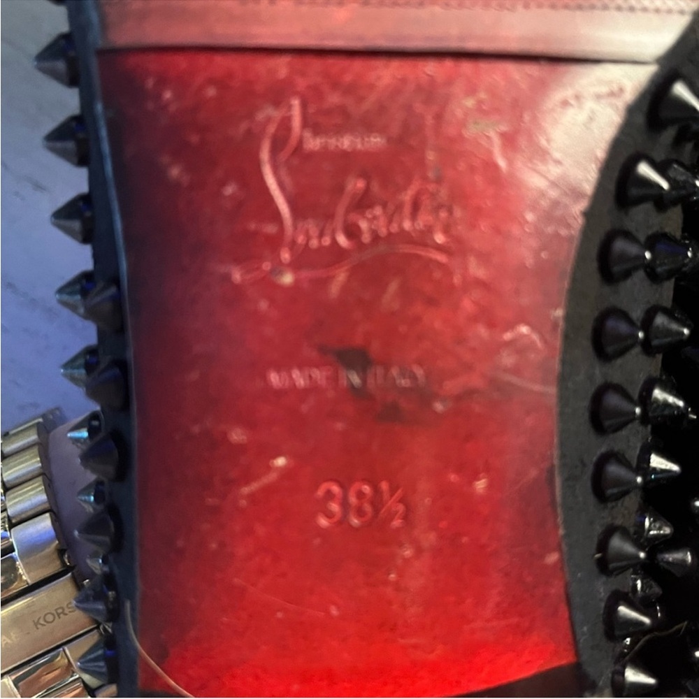 Christian Louboutin Black Spiked Loafers - Picture 10 of 11